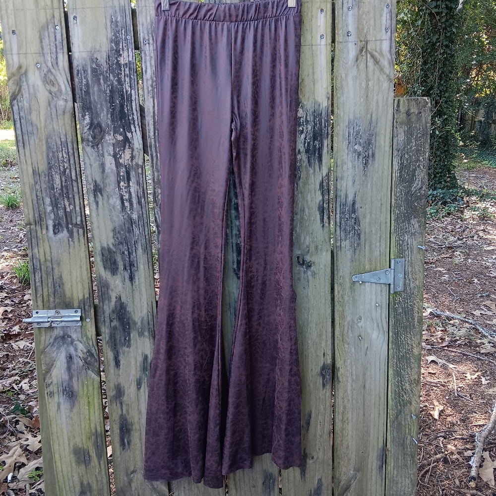 SAINTS & HEARTS Faux Leather Bell Bottom Pull-On Pants S